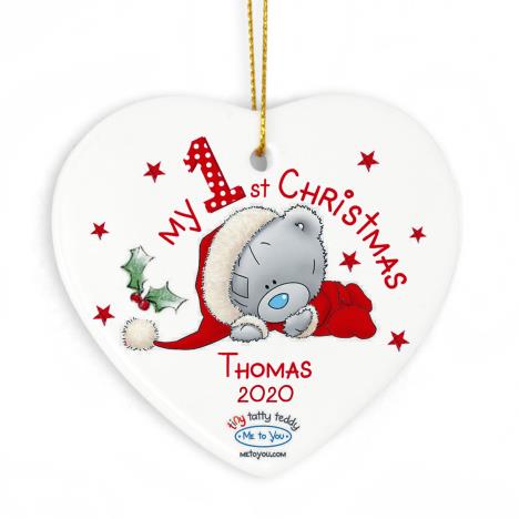 Personalised My 1st Christmas Me to You Ceramic Heart Decoration Extra Image 1
